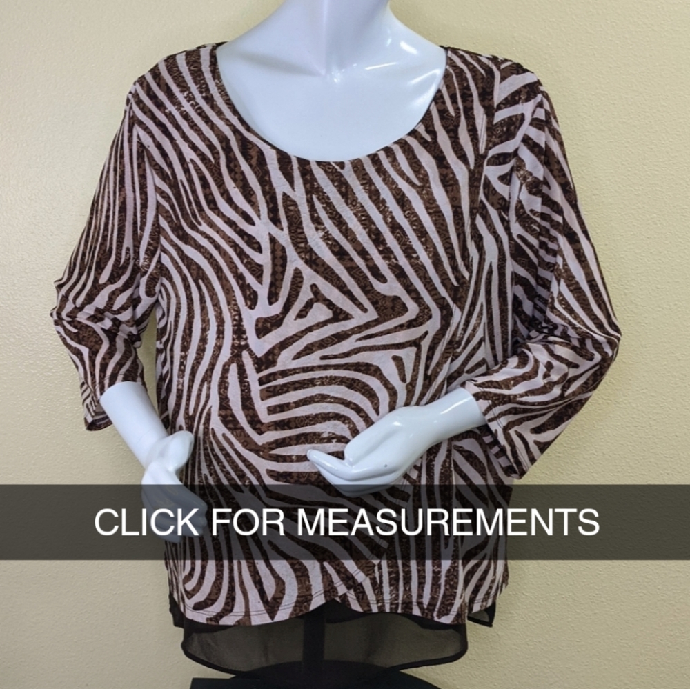 3/$10💲CHICO'S Layered Zebra Top